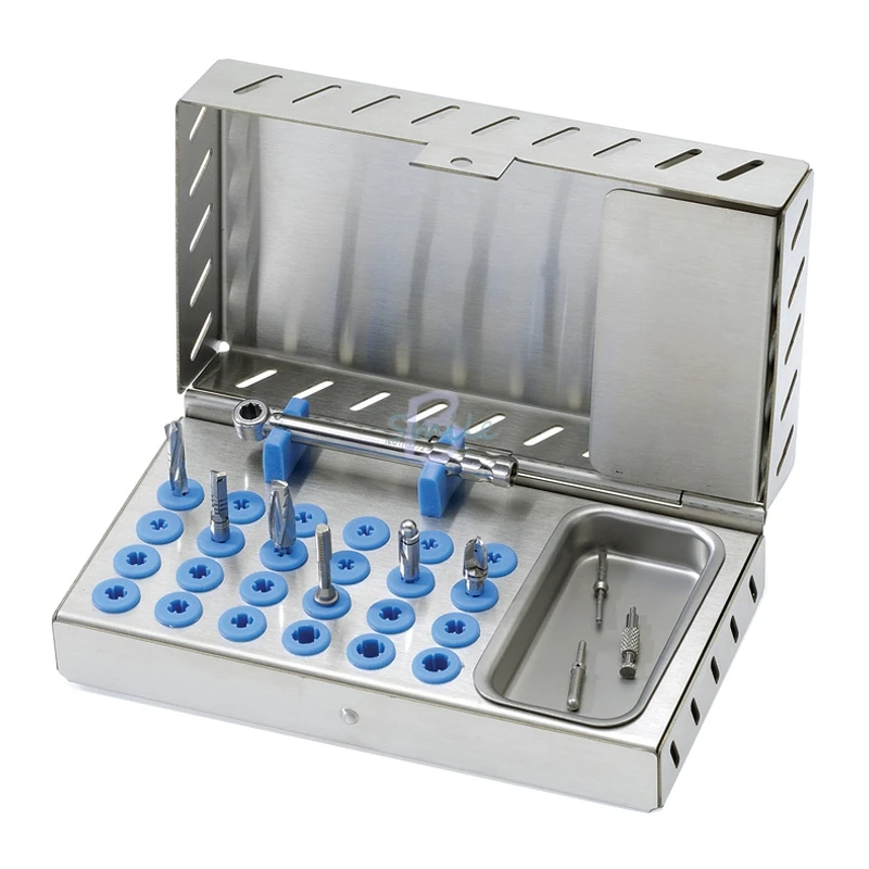 new 3 Types dental Stainless Steel Dental Implant Tool Box Denture Implant Instruments Dentistry Implant Storage Box dental tool