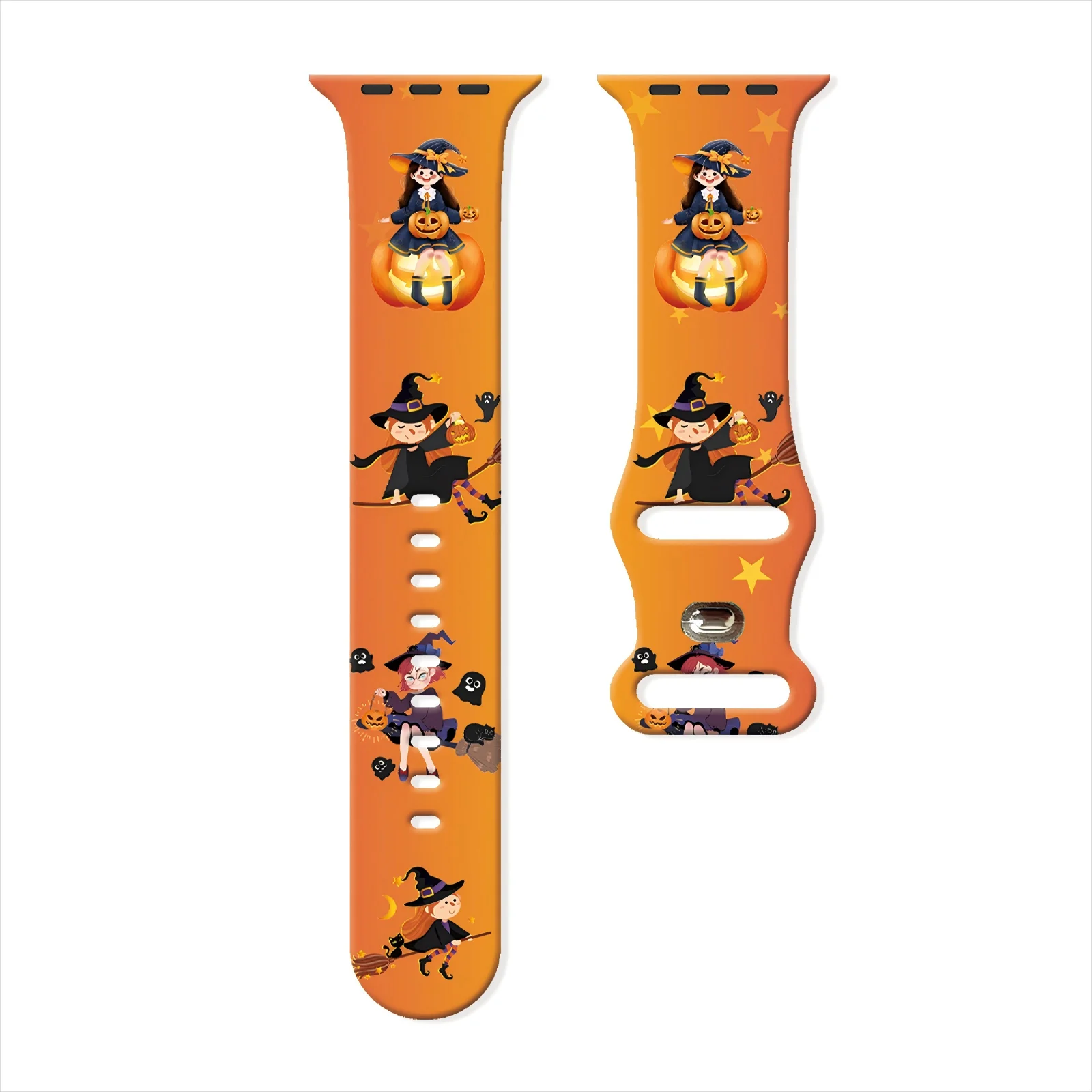 

Halloween Magic Printed Strap for Apple Watch 10 9 8 Silicone Band Replaceable Bracelet for iWatch 46mm 44mm 42mm 41mm Watchband