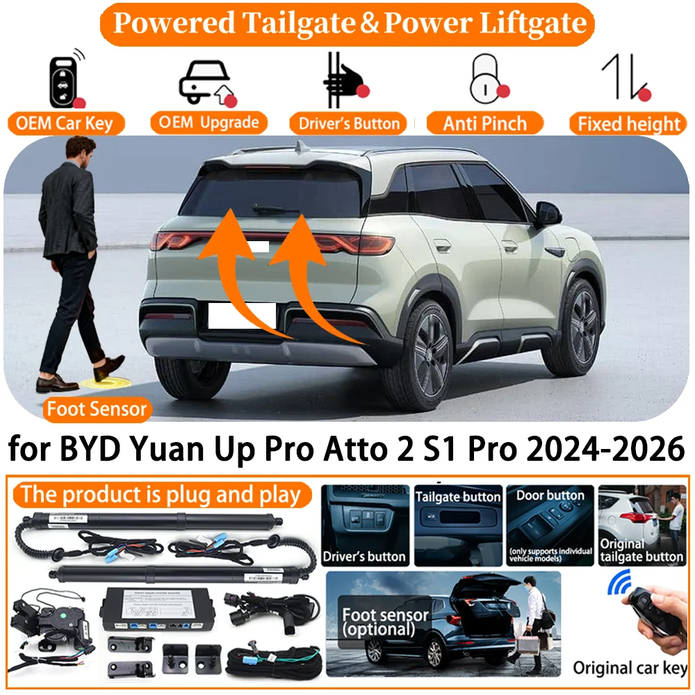 Car OEM Powered Tailgate system for BYD Yuan Up Pro Atto 2 S1 Pro 2024 2025 2026 Auto Electric Power Tailgate Tail Gate Lift kit