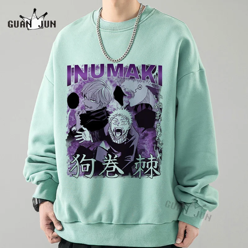 Anime Sweatshirts Men Toge Inumaki Jujutsu Kaisen Hoodies Unisex Casual Loose Print Pullover Harajuku Streetwear Men's Clothing