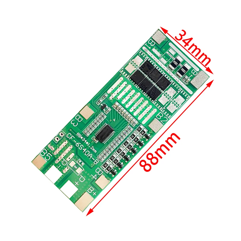 24V 6S 40A 18650 Li-Ion Lithium Battery Poretect Board Solar Lighting Bms Pcb With Balance For Ebike Scooter