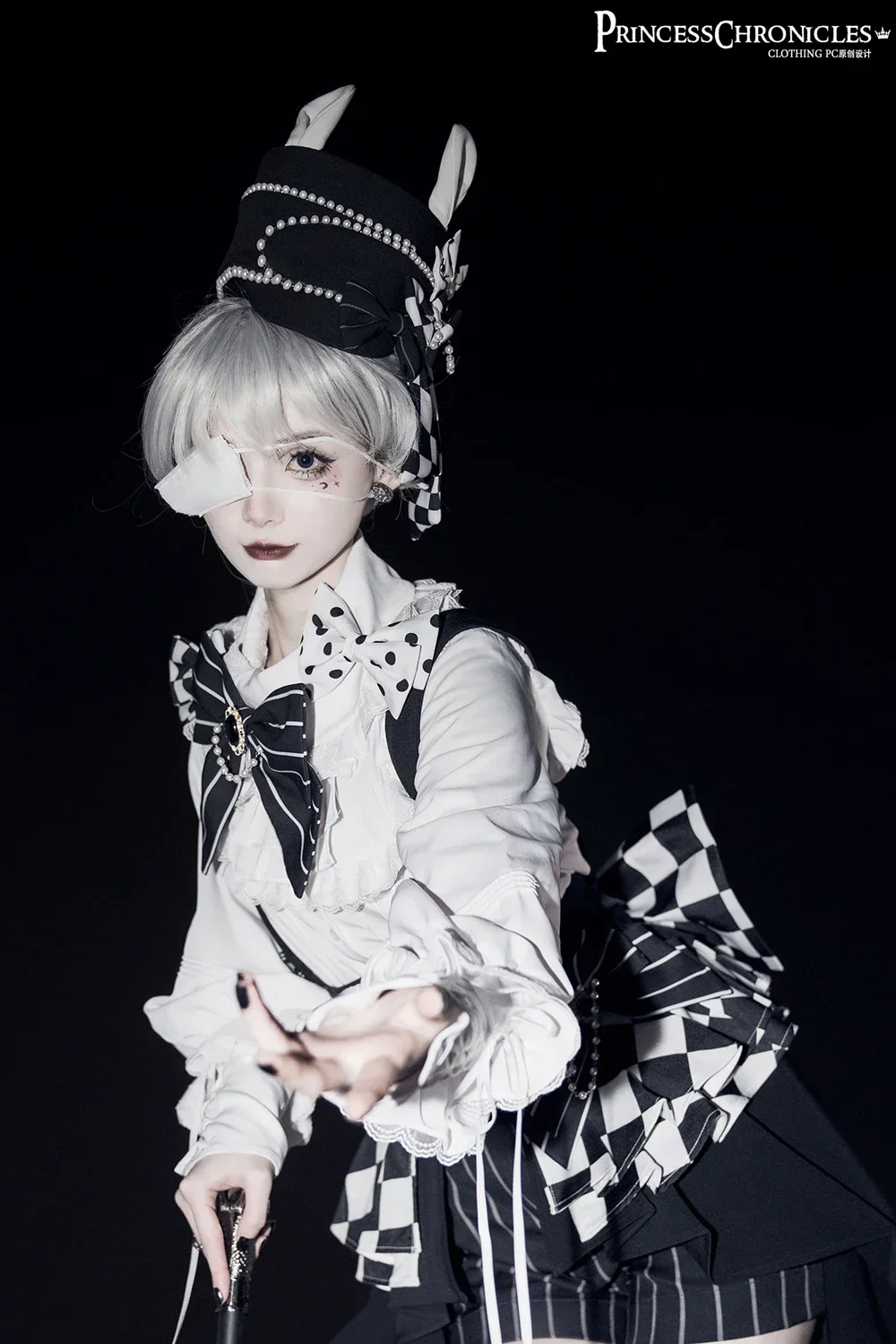 25Ouji Outfit Cool Lolita Waist Cincher w. High Low Skirt by Princess Chronicles Rabbit Theater Corset Costume Ouji Lolita Blous - Image 4