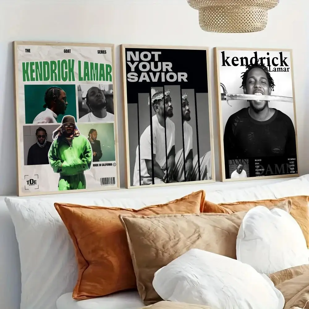 K-Kendrick L-Lamar Rapper Singer Poster Modern Home Living Bedroom Bar Hallway Waterproof Wall Art Aesthetic Decor