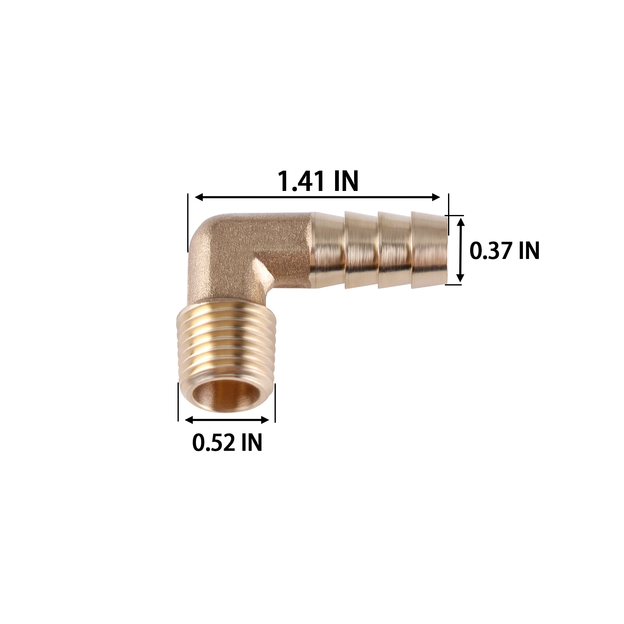 5pc Brass Pneumatic Fitting Male Thread To Hose Barb Tube Quick Coupling