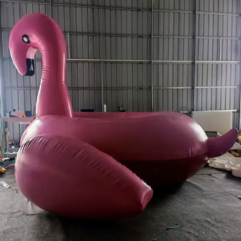 Durable AIr Tight Pvc Tarpaulin Giant Inflatable Floater Flamingo pink Inflatable Flamingo Floating Island Water Mattress