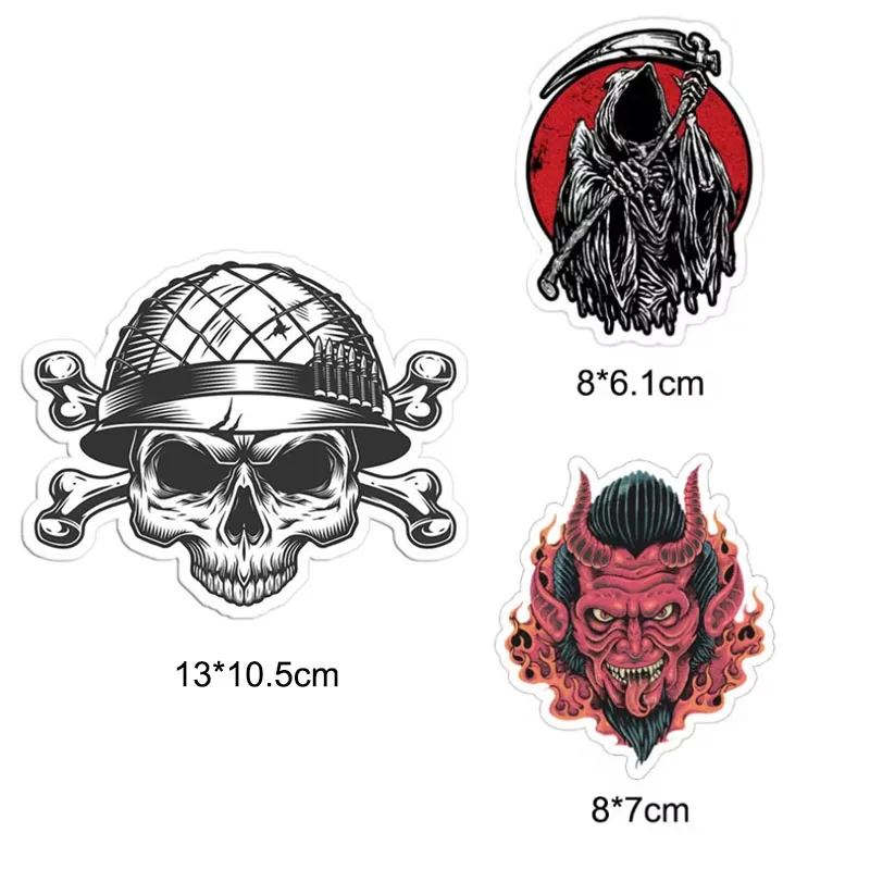 Clearance Special Offer-3Pcs Tactical Stickers Skull Grim Reaper Demon Face Matte Decal for Laptop Phone Skateboard Notebook