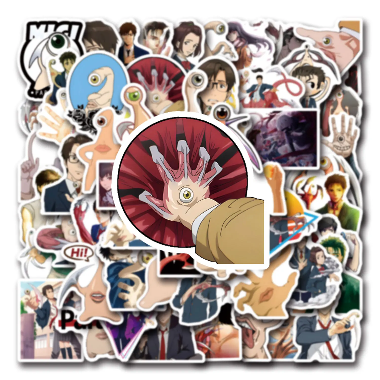 10/55PCS Anime Cartoon Parasyte Cool Stickers Graffiti Decoratie Notebook Telefoon Gitaar Garderobe Gitaar Waterdichte Sticker Speelgoed