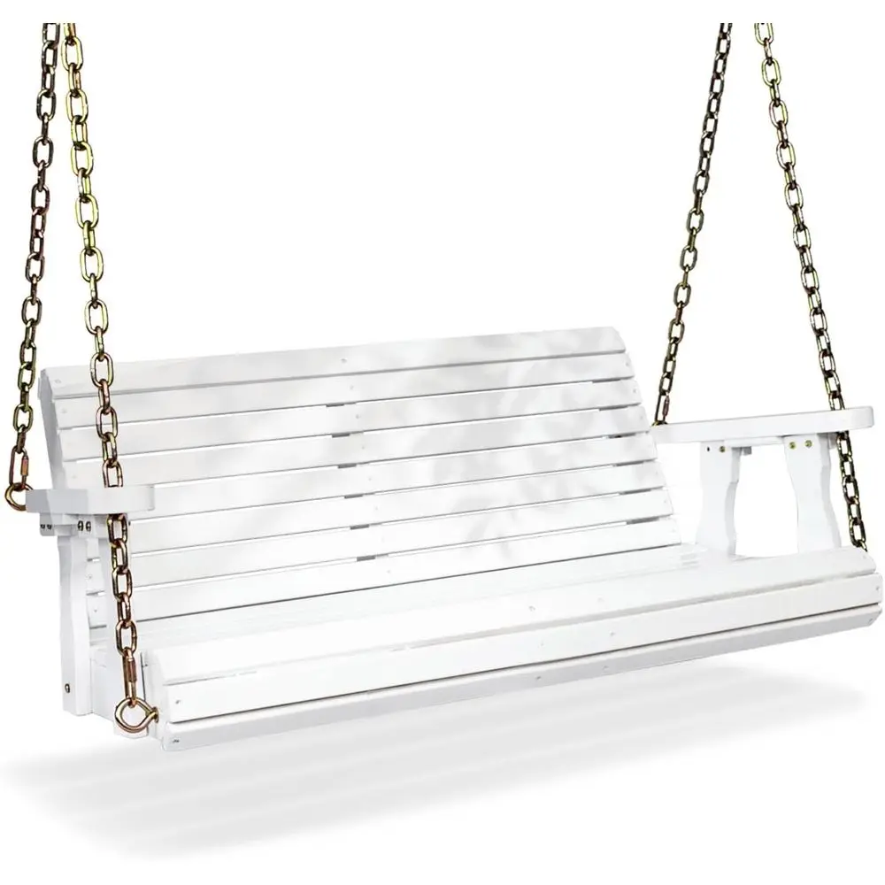 

Upgraded Patio Wooden Porch Swing for Courtyard & Garden, Heavy Duty 880 LBS Swing Chair Bench with Hanging Chains for Outdoors