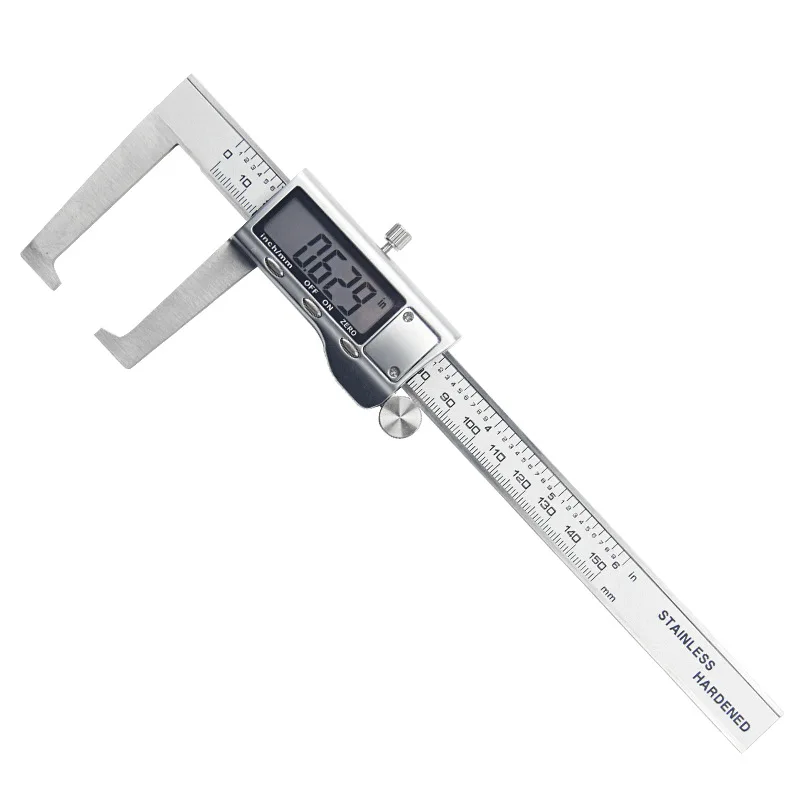 Non-Removable Brake Disc Ruler 0-150mm - Digital Outside Groove Caliper (0.01mm) for Brake Pad Abrasion Test