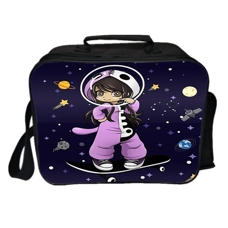 

Aphmau Cartoon Portable Lunch Bag Food Thermal Box Durable Waterproof Office Cooler Lunchbox Picnic Tote for Couples Unisex