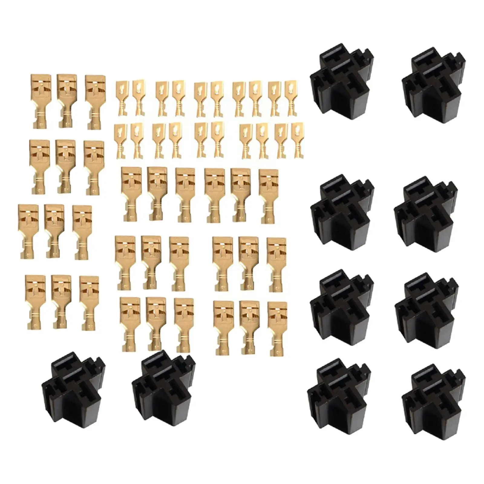 10x 5 Pin Automotive Relay Socket Connector Holders 80A Replacement Parts High Quality Relay Case Holder for Trucks Cars