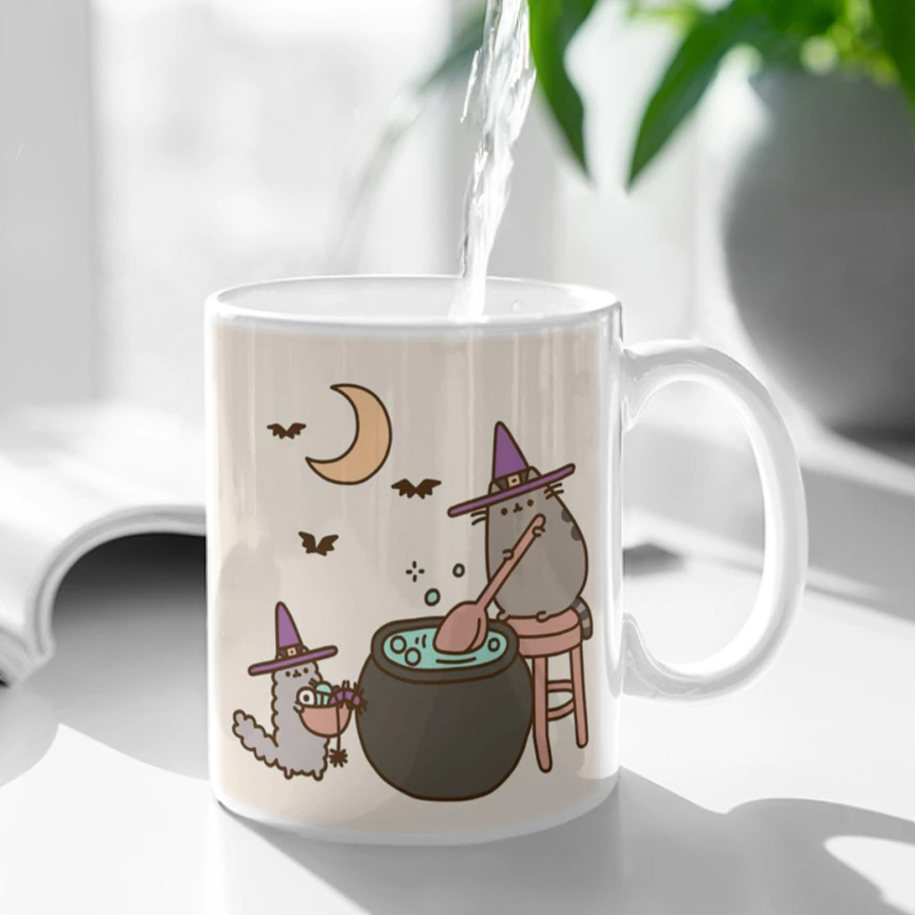 Kawaii-Chubby-Cat-Coffee Mug 11oz Fun Ceramic Coffee Tea Cocoa Cup Handle Tea Drink Cup