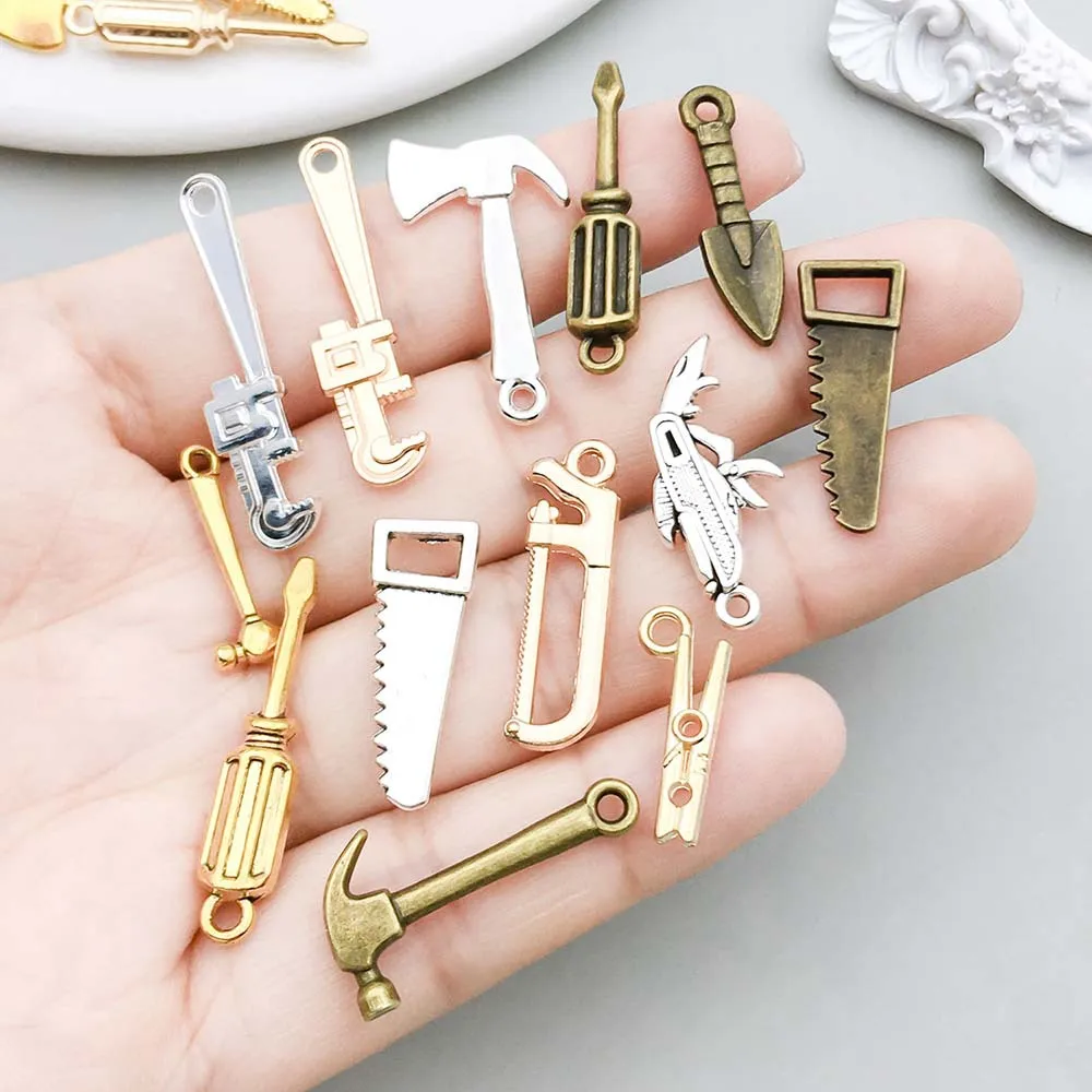 100 قطعة/الوحدة أنماط مختلطة أدوات سبيكة سحر أدوات عيد الأب والهدايا قلادة DIY بها بنفسك مفتاح سلسلة اليدوية مجوهرات اكسسوارات #2