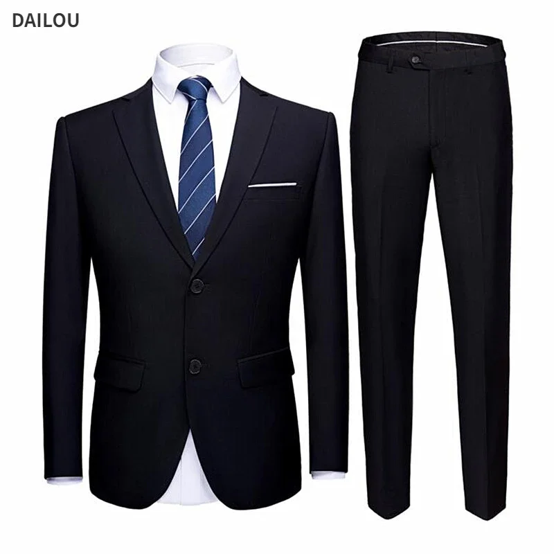 Männer Blazer Hochzeit 2 Anzug Business 3-teiliges Set Elegante Luxus Volle Jacke Weste Hosen Design Neueste 2023 Slim Fit Mantel Hose