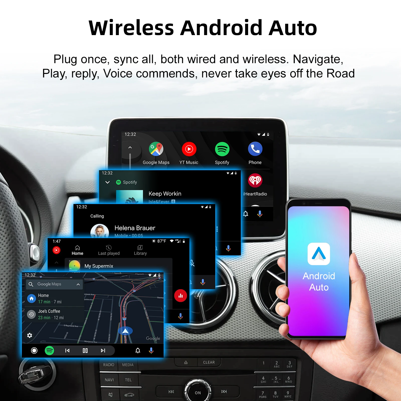 اللاسلكية CarPlay أندرويد السيارات التحديثية عدة فك صندوق CarPlay واجهة لمرسيدس بنز NTG 5.0 5.1 نظام القيادة 2014-2017