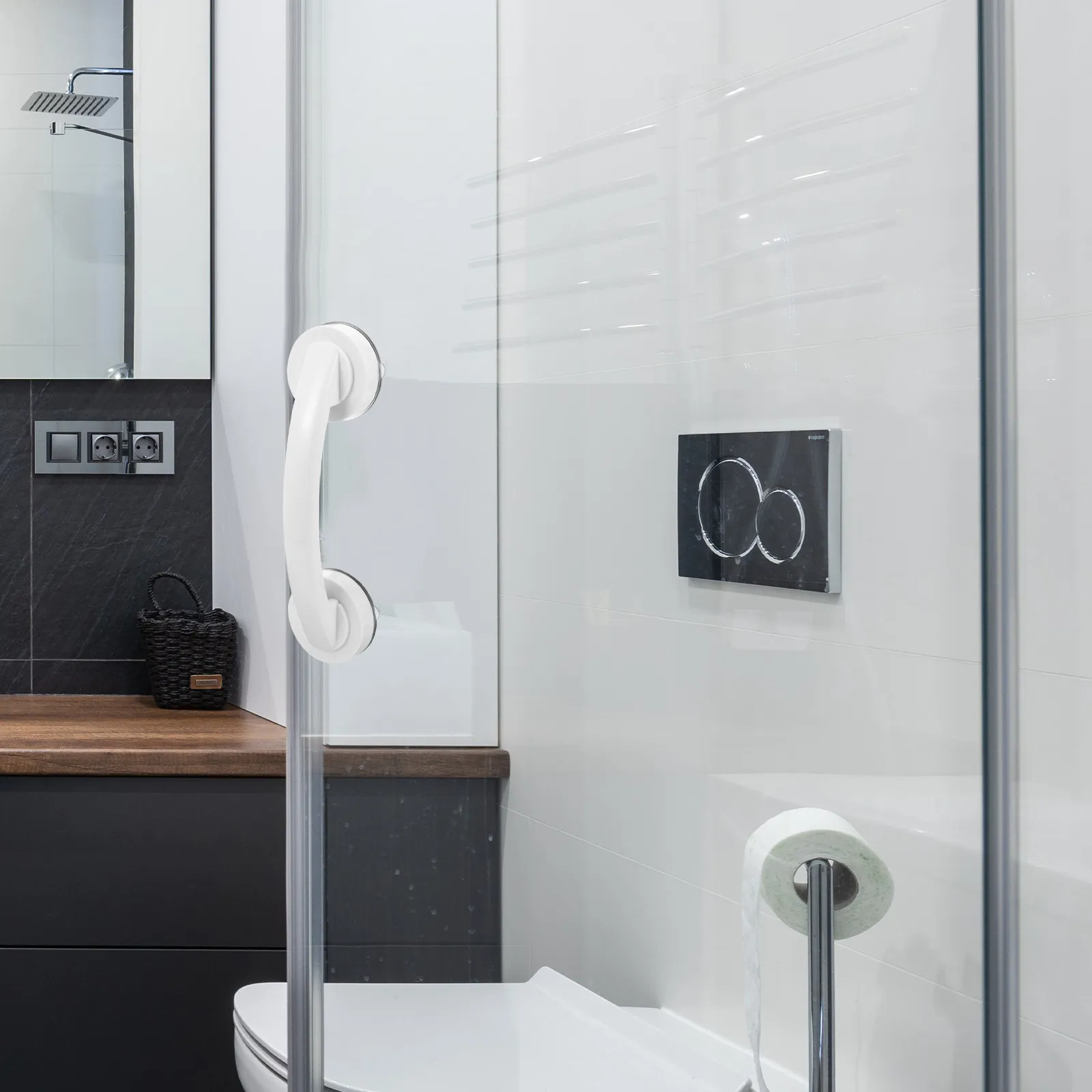 

Bathroom Grab Bar Lightweight Plastic Non-Skid Safety Handrail for Elderly Shower Toilet Bathtub Support Shower Bars for Elderly