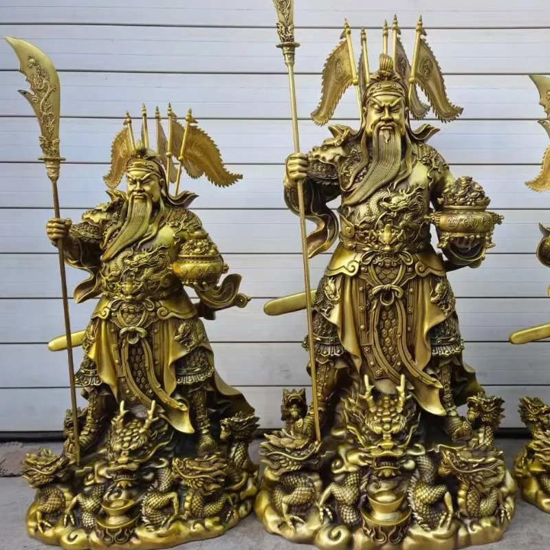 Guan Er Ye Guan Yu bronze statue in temples, Guan Sheng Dijun Garan Bodhisattva bronze Buddha statue