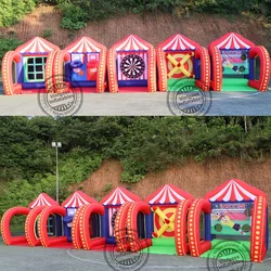 Newest 5 in 1 Inflatable Carnival Bundle Games Soccer Dart Knock Down Ring Ross Game For Kids And Adults