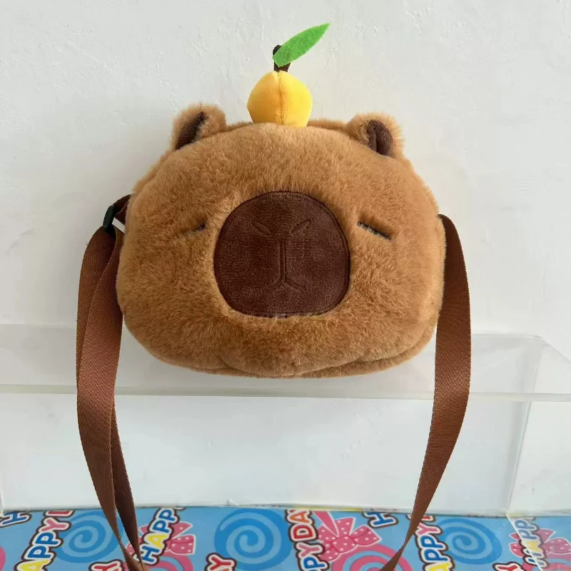 ぬいぐるみカピバラショルダーバッグ素敵なオレンジカピバラぬいぐるみかわいいものかわいいぬいぐるみ小銭財布スクールバッグ誕生日ギフト