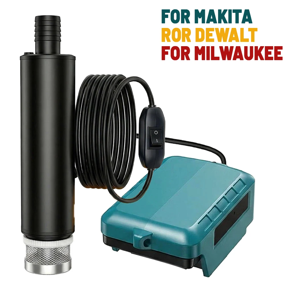 Water Transfer Pump For For Makita/Dewalt/Milwaukee 18V Li-ion Battery Cord for Pool, Water Beds, Garden Shower