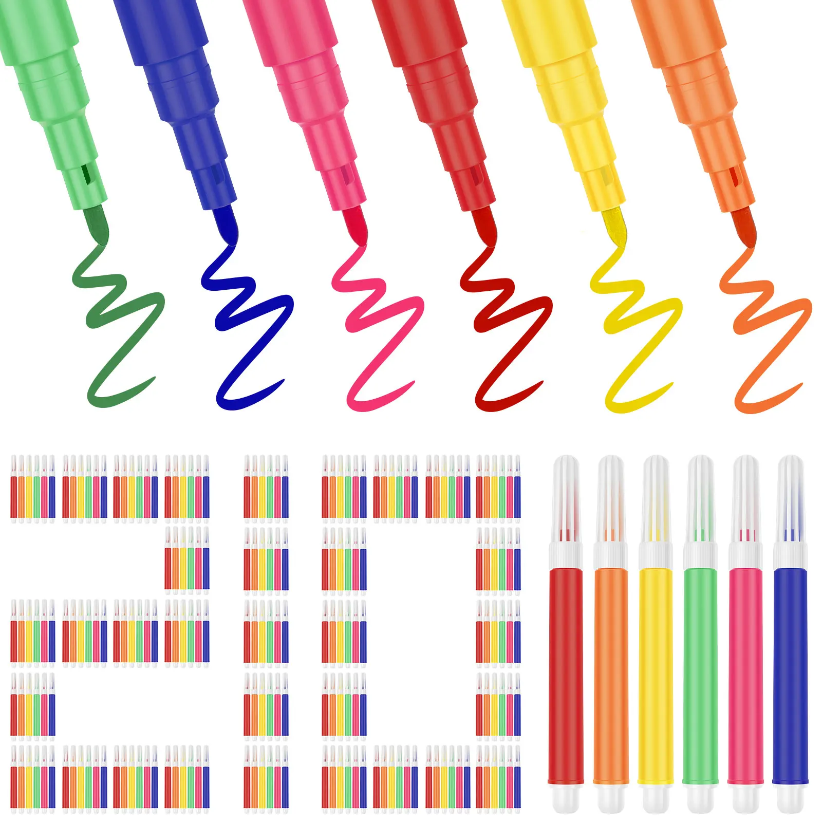 210Pcs Mini Markers Set 3.4 Inch Vibrant Colors Portable Small Marker Pens Assorted DIY Doodle Pen for Kids Adults Art Crafts