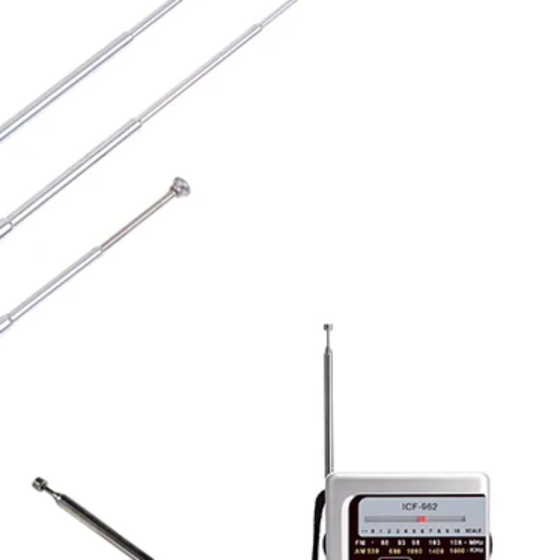 

Телескопическая антенна для AM/FM-радио, 17/25 см, 5 секций, металлическая, полнодиапазонная, вращающаяся, M2.5