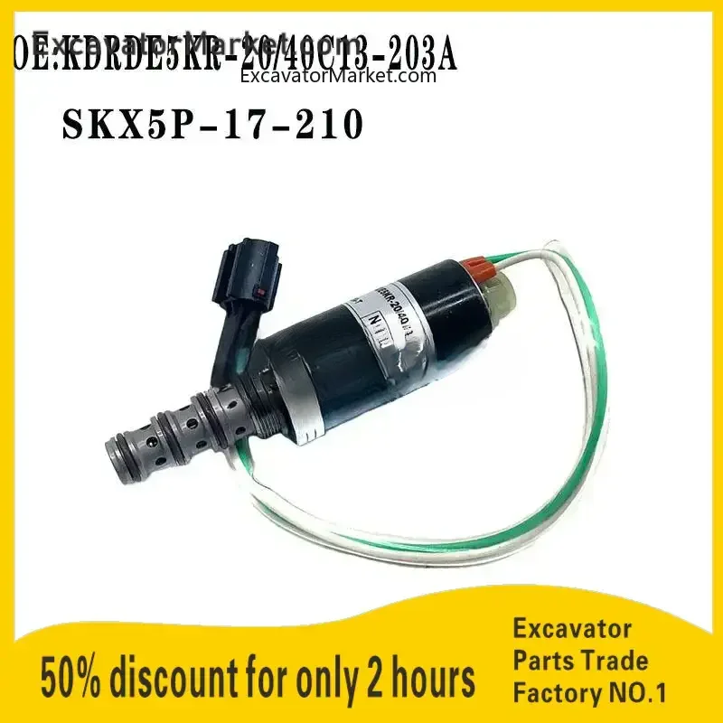 For Kobelco SK200-3 hydraulic pump solenoid valve KDRDE5KR-20 40C13-203A SKX5P-17-210 high quality accessories For excavator