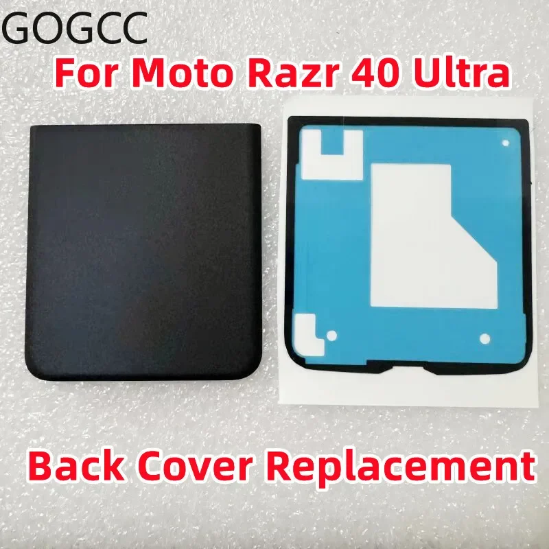 For Moto Motorola Razr 40 / 40 Ultra 5G Back Cover Glass Shell Battery Rear Door Lid Case Housing + Adhesive Replacement Parts