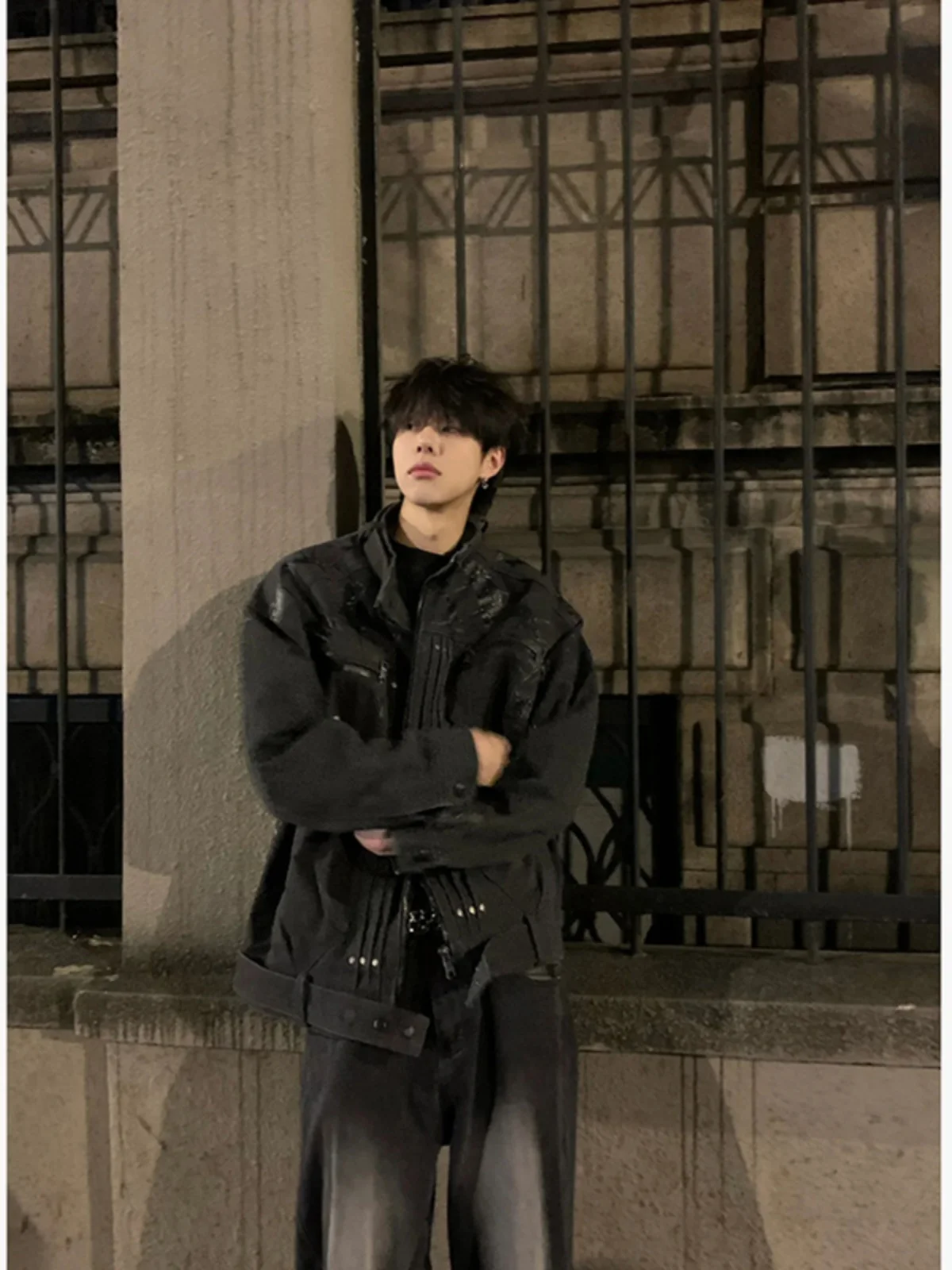 

Мужская ветрозащитная куртка Cleanfit Kehar Jaet с воротником-стойкой и утепленными плечами, в американском мотоциклетном/бейсбольном стиле