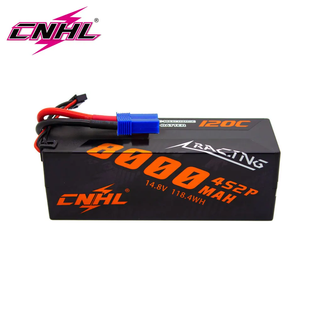 CNHL 4S 14.8V Lipo Battery 8000mAh 120C Racing Series HardCase with T Dean EC5 For RC Car Boat Car Truck Tank Buggy Vehicles