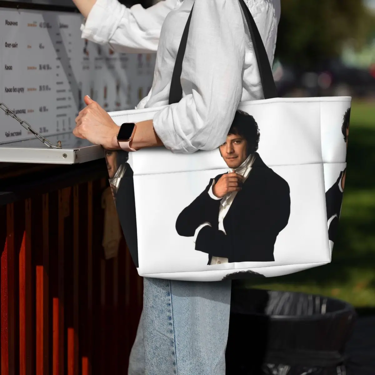 

Colin Firth As Mr Darcy In Pride And Prejudice Beach Tote Bag Sport Gym Yoga Duffle Large Tote Bag Women Travel Bag Fitness bag