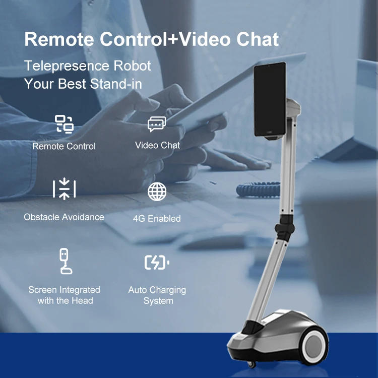 Manufacturing Smart Business Talking Video Working Interactive Auto Telepresence Robot For Sale