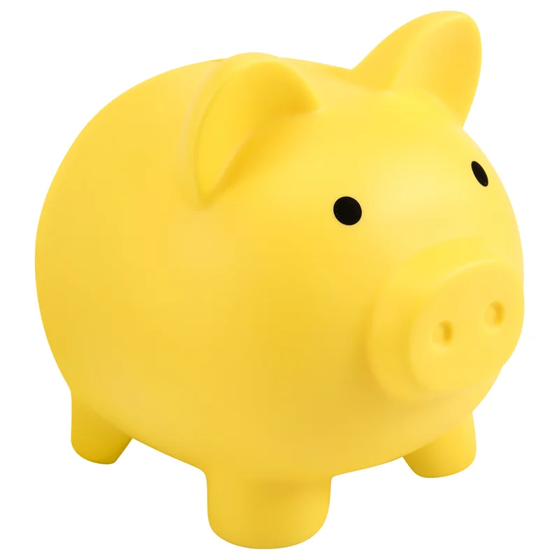 Large Piggy Bank, Unbreakable Plastic Money Bank, Coin Bank for Girls and Boys, Practical Gifts for Birthday(Yellow)