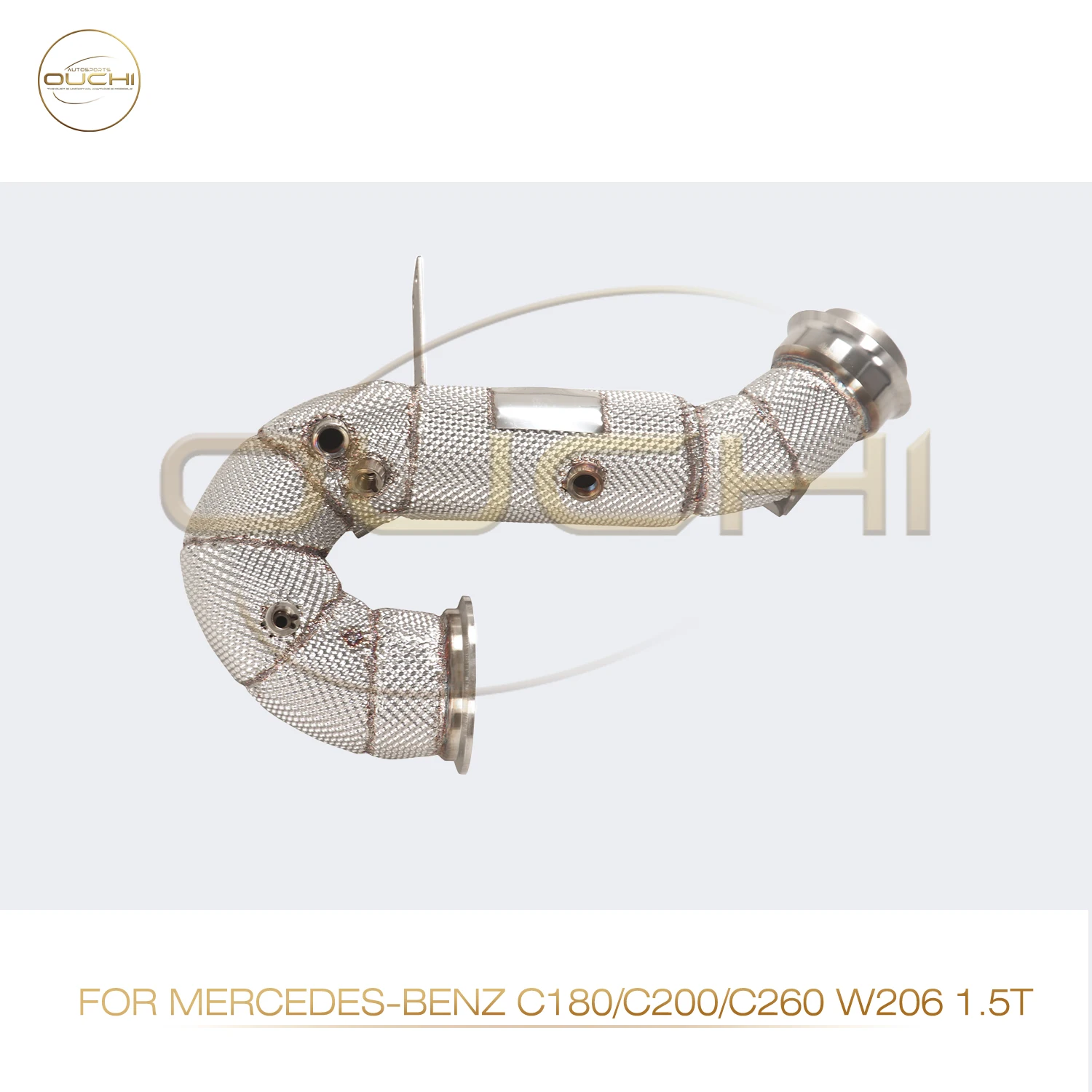 OUCHI-Sistema De Escape Em Aço Inoxidável com Escudo Térmico, Desempenho Downpipe para Mercedes Benz Classe C W206 1.5T