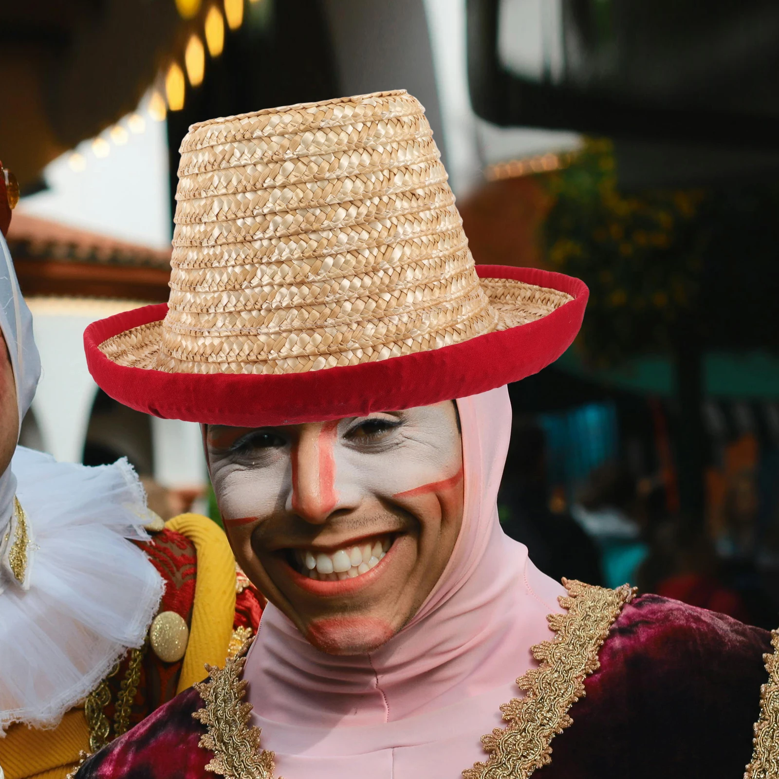 

Acrobatics Performance Hat Juggling Street Dance Straw Hat For Circus Costume Sun Protection Brim Cosplay Beach Summer