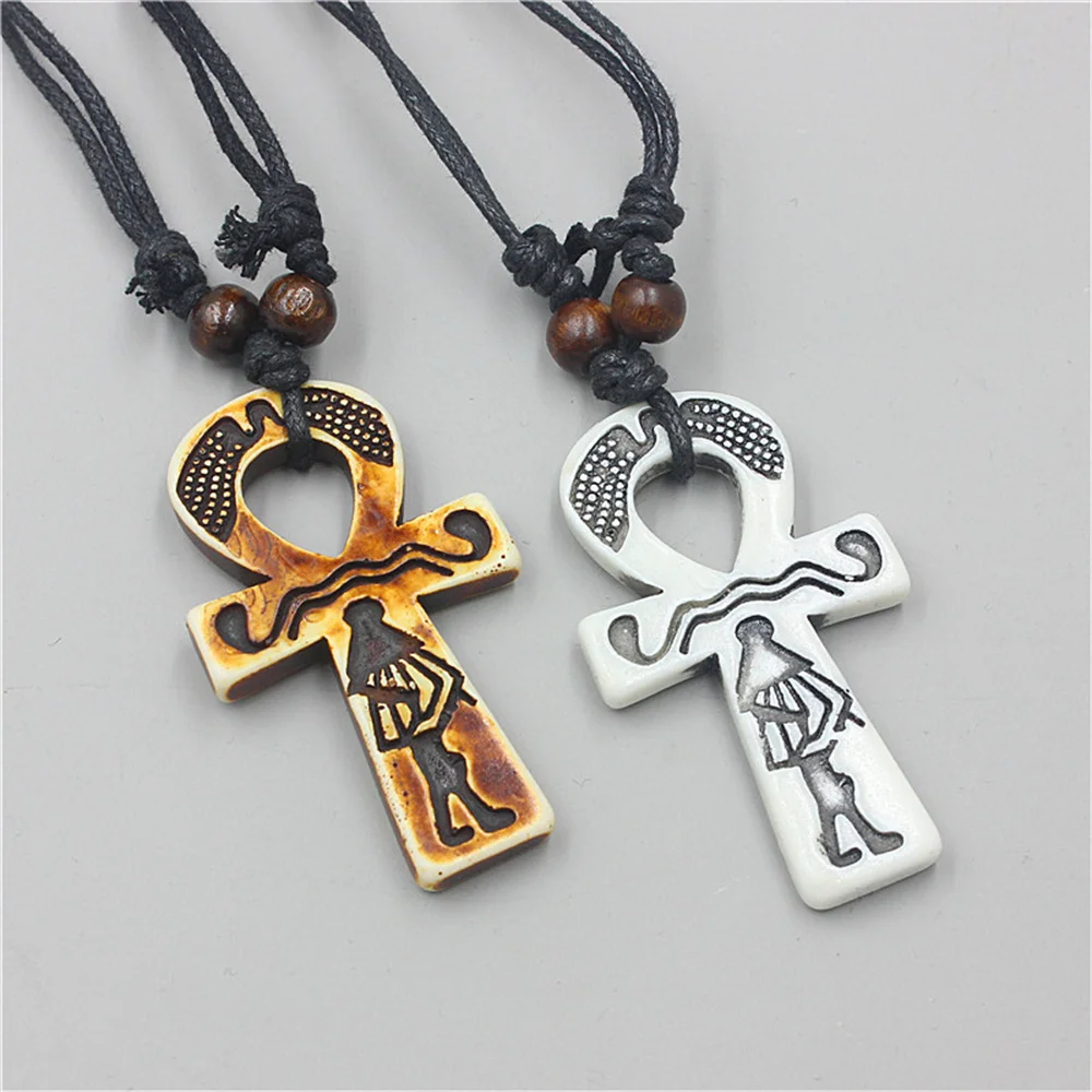 Vintage Ankh Cross Pendant Necklace Handmade Adjustable Women's Pendant Necklace Jewelry Gift