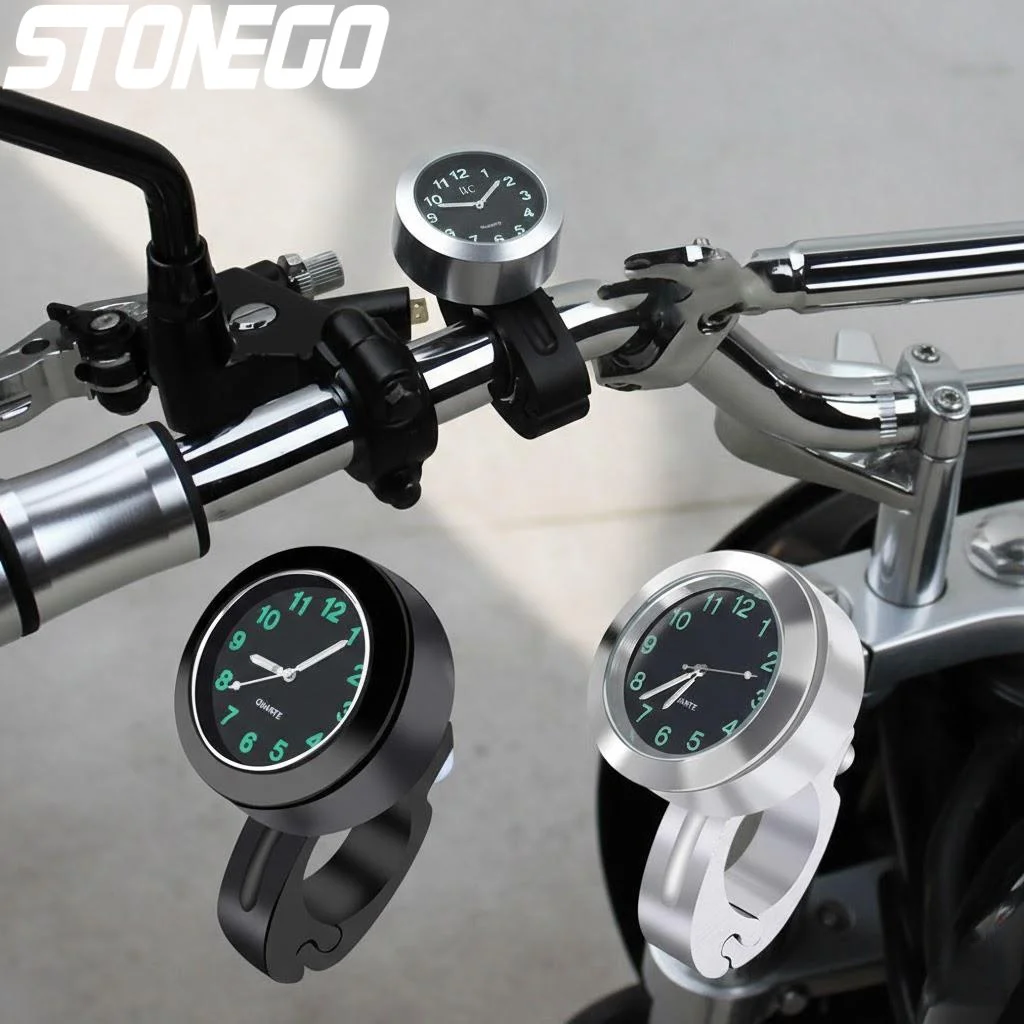 

Водонепроницаемые светящиеся часы для мотоцикла с креплением на руль, совместимые с мотоциклами и электромобилями