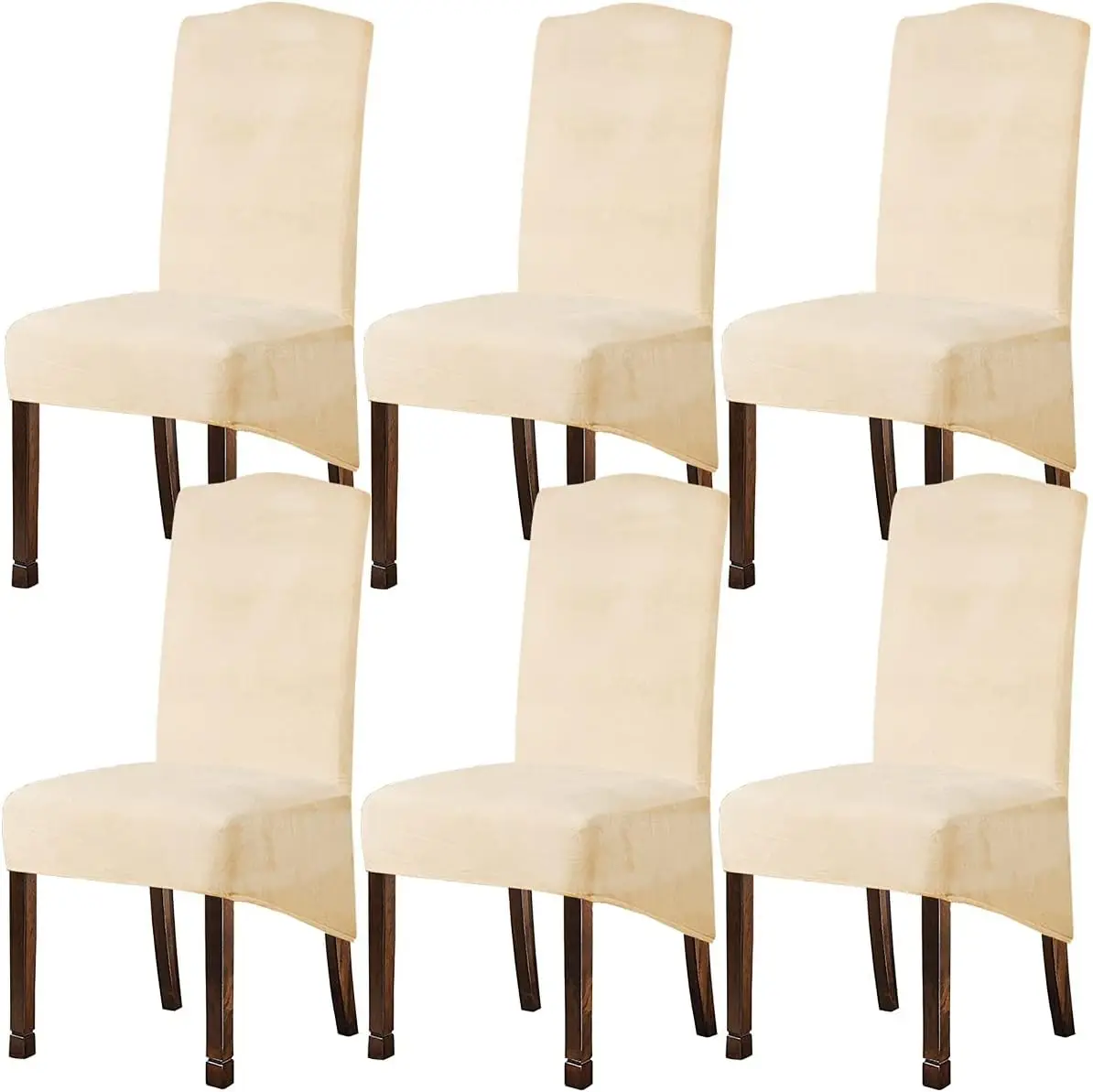 

Velvet Plush Xl Dining Chair Covers, Stretch Chaircover, Spandex High Chairs Protector Covers Seat Slipcover With Elastic Band