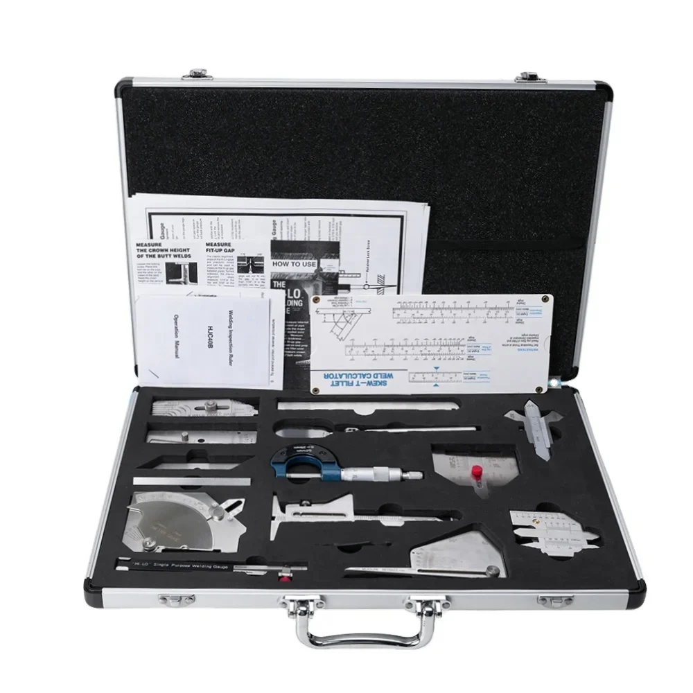 Weld tool kit test instruments High Precision 13pcs Set Welding Gauge Inspection Tool Kit industrial metal detectors