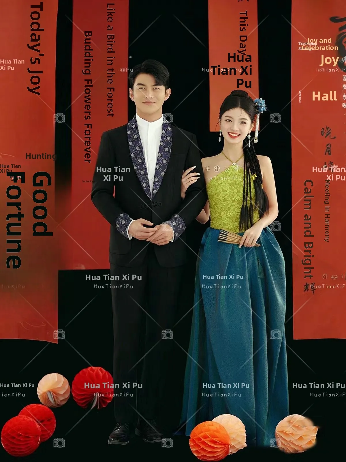 

New Chinese Style Wedding Dress Photography Outfit for Couples Morning Robe Bridegroom Evening Gown Luxury Wedding Photography