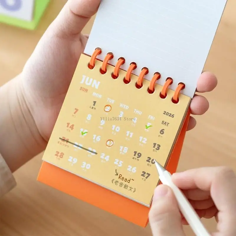 

Небольшой настольный календарь на 2026 год на 12 месяцев, работает с января 2026 года по декабрь 2026 года для Office