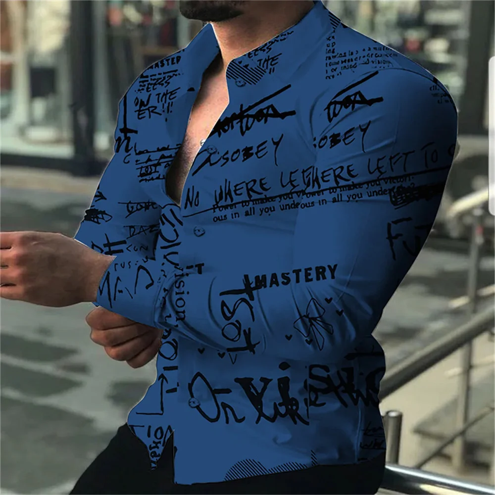 2023 di alta qualità moda sociale camicia da uomo butt shirt casual designer style stampa a maniche lunghe top da uomo con risvolto top da uomo