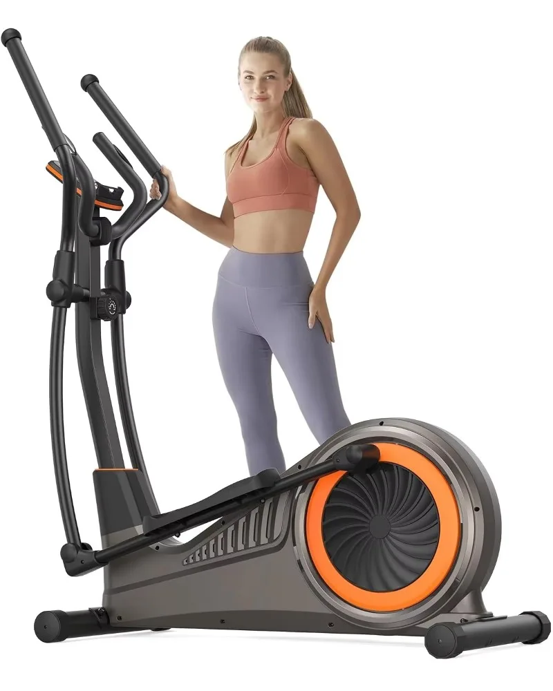 Magnetic Elliptical Trainer, 15.5-19in Stride & 16 Levels Resistance For Home Exercise