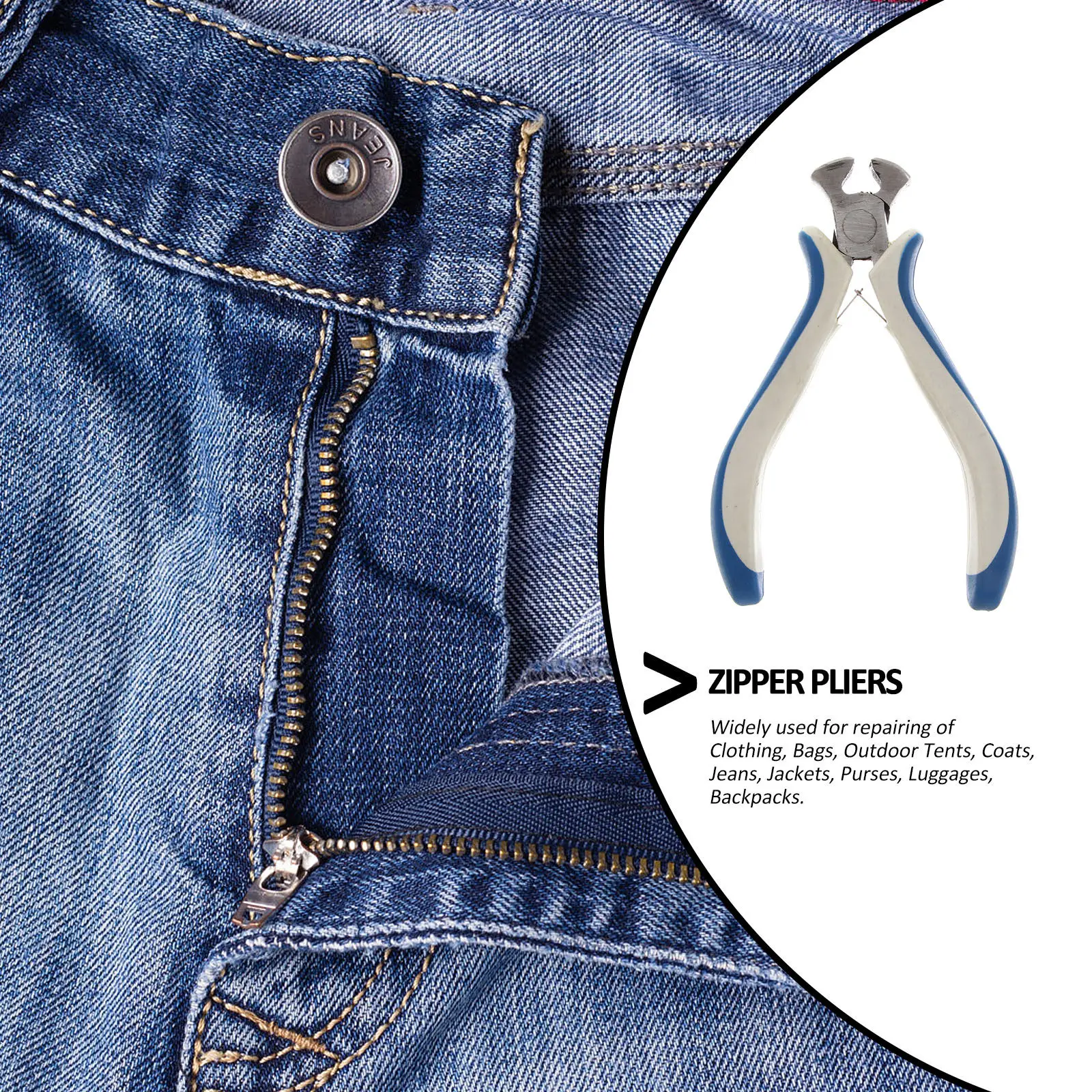 Metal Pliers Tool Steel Rustproof Zipper Repair for Split Tracks Broken Sliders Missing Teeth Zipper Install Pliers Tool