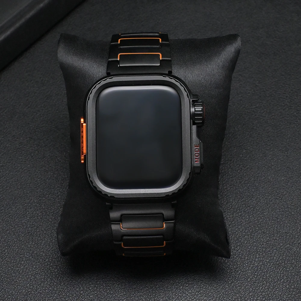 سبائك التيتانيوم الفرقة ل Appe ساعة Ultra49mm الفاخرة الرجال حزام ل iWatch10 9 8 7 Se 4/5/6 46 مللي متر 45 مللي متر 44 مللي متر الأعمال سوار معدني