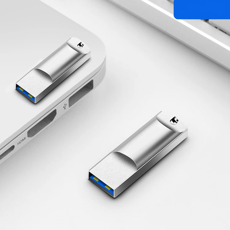 High Speed USB 2.0 Flash Drive Silver Metal 8GB 16GB 32GB 64GB 128GB Memory Stick Business Gift