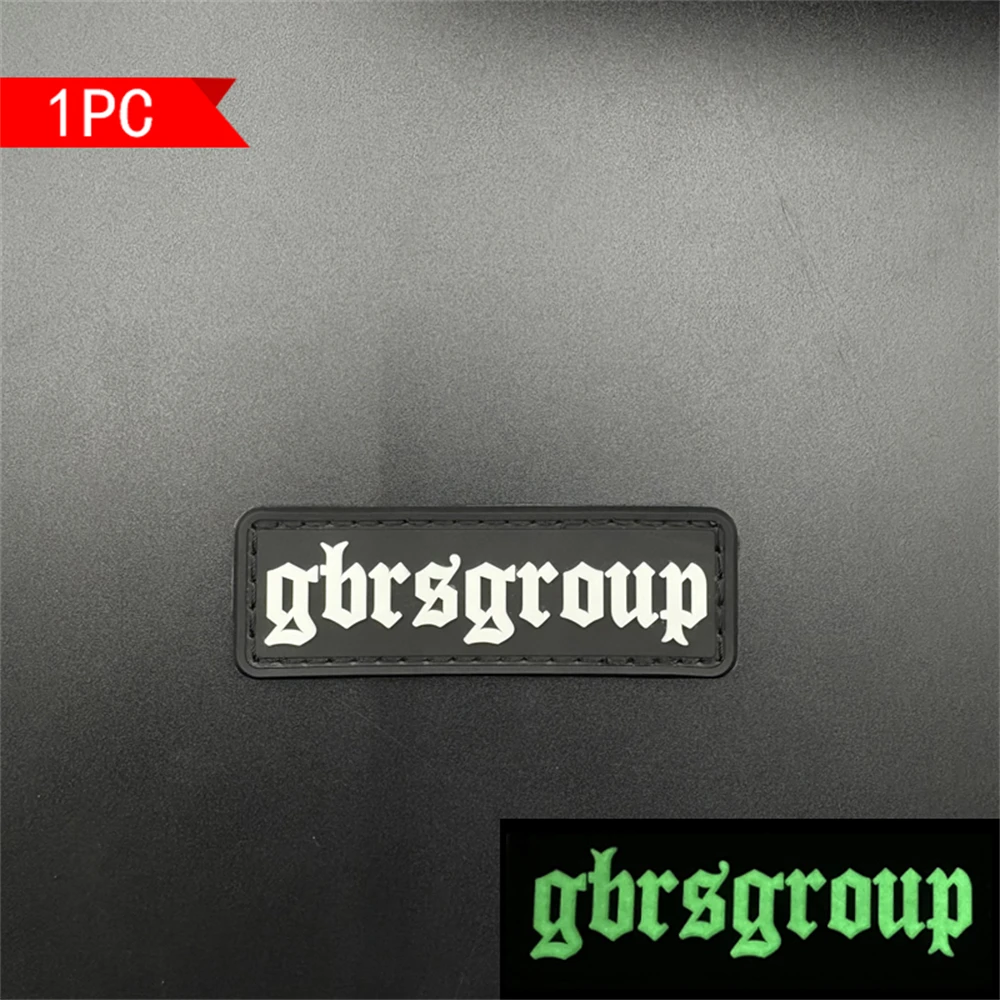 1Pc Pattern Gbrsgroup Letters 3D Pvc Material Patch Badge, Luminous Effect, with Hook Buckle on the Back, Suitable for Bags, Backpacks, Vests and Kimono Decorative Embroider Patches