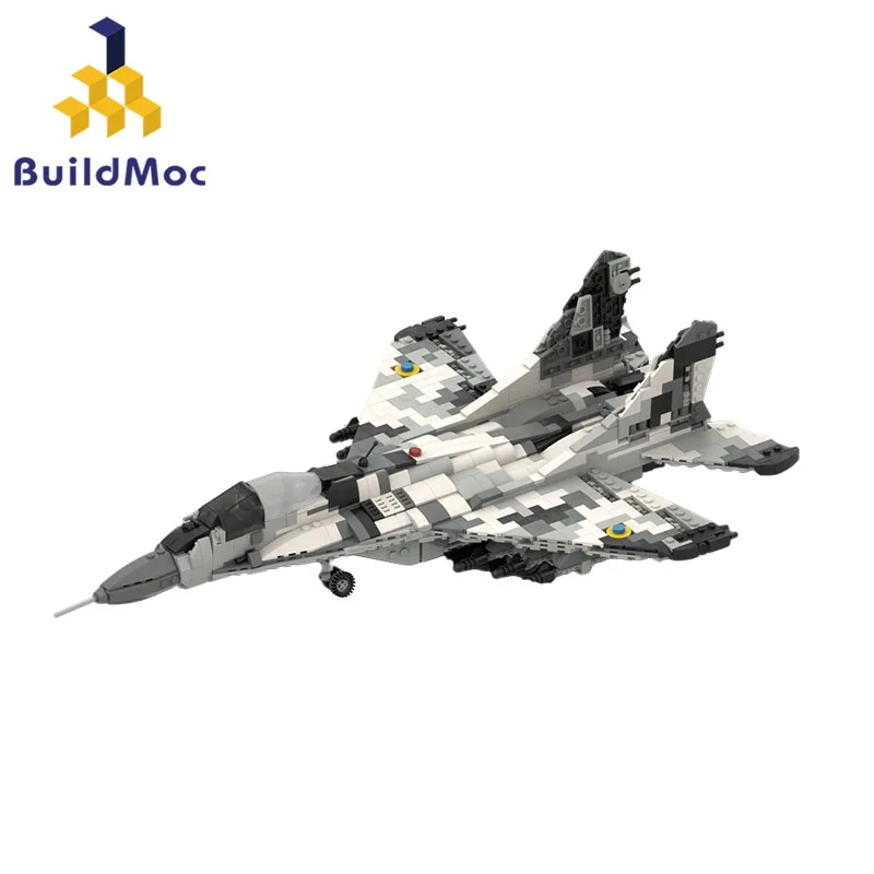 

MOC Wars Fighter Mig-29 "The Ghost of Kyiv" - 1/35 Batlle Airplane Building Blocks Set Plane Bricks Toys For Children Xmas Gifts