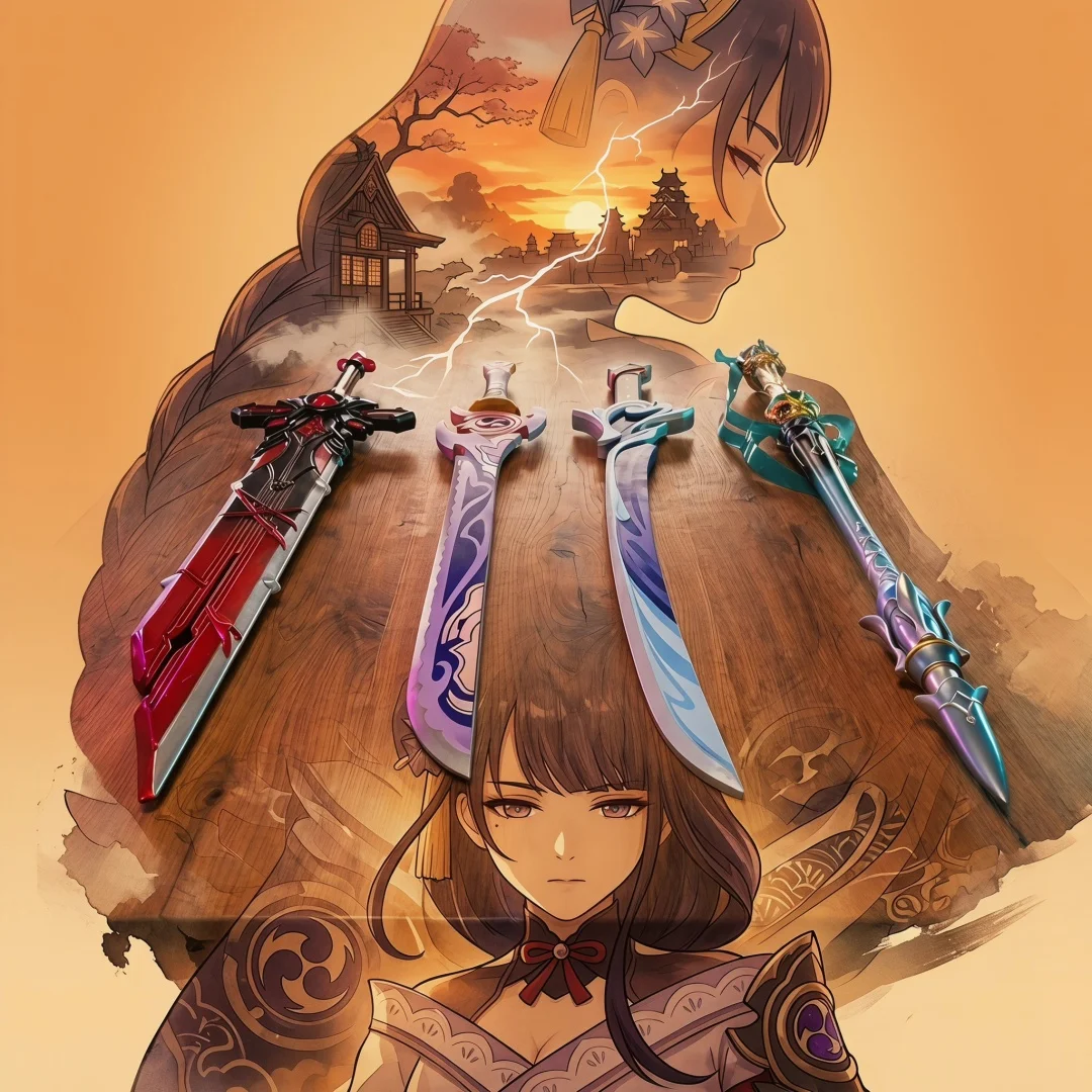 

39inch Genshin Impact Katana Original ABS Sabre Sword Real Size Japanese Katana Anime Cosplay Prop Ninja Knife Unsharp Toy Gift