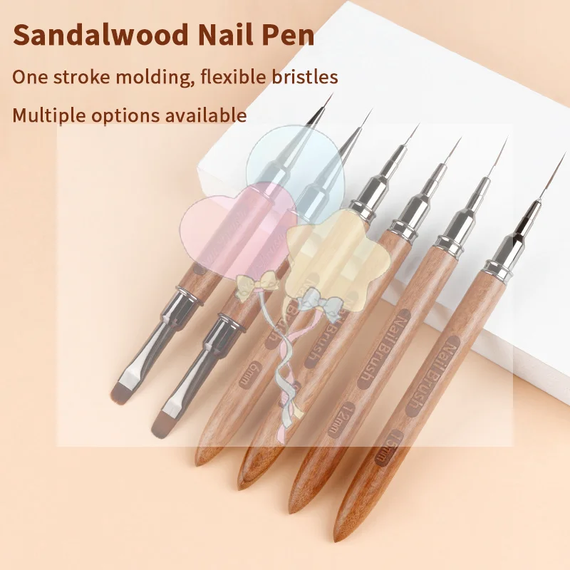 1 teile/satz Holz Griff Kunst Liner DIY Malerei Pinsel Zeichnung Linien Streifen Blume Malerei Stift Nagel Liner Pinsel Set Mit 5 größe